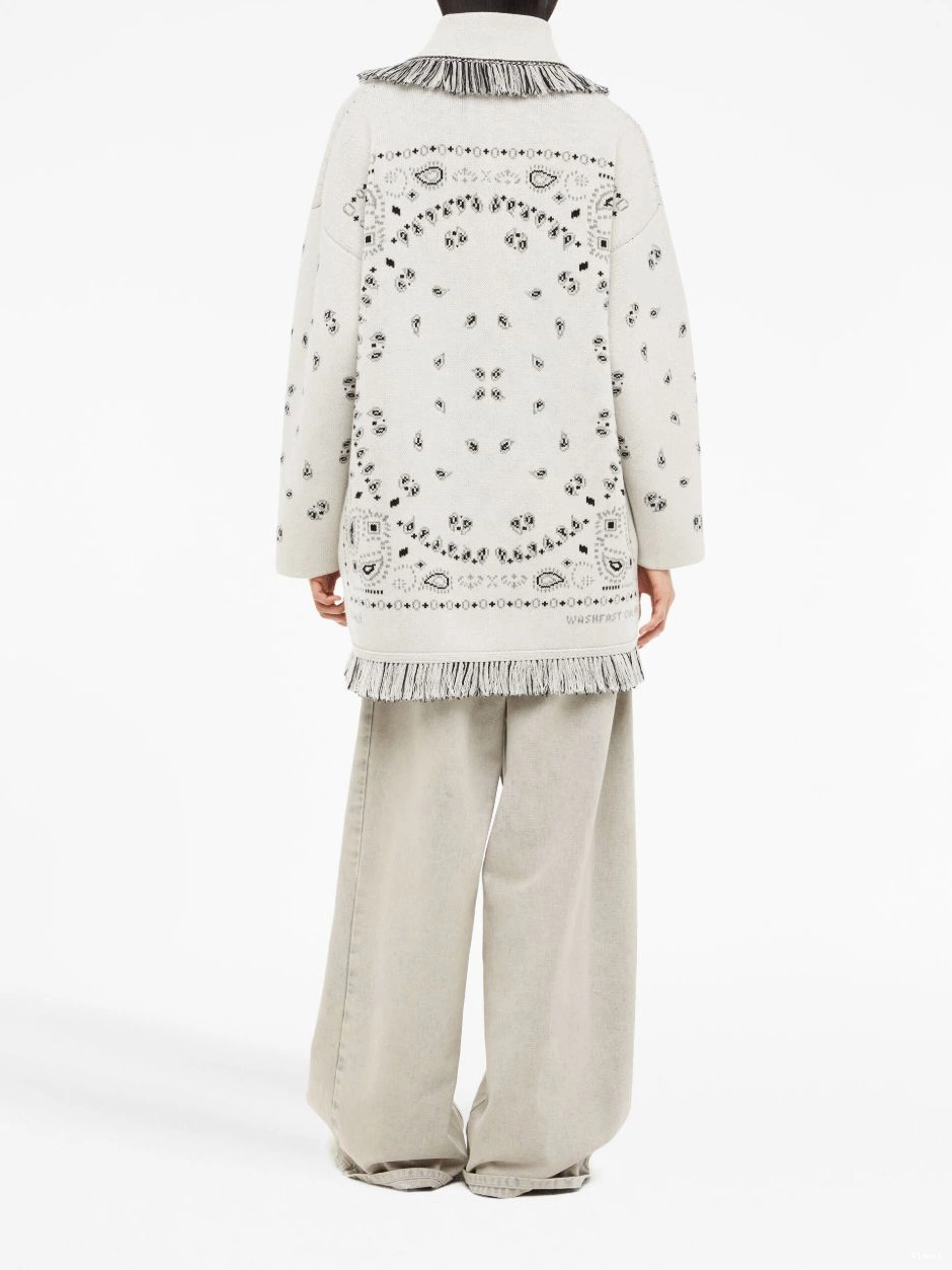 Affordable cashmere Alanui Jacquard Women cardigan Bandana fringed 0703